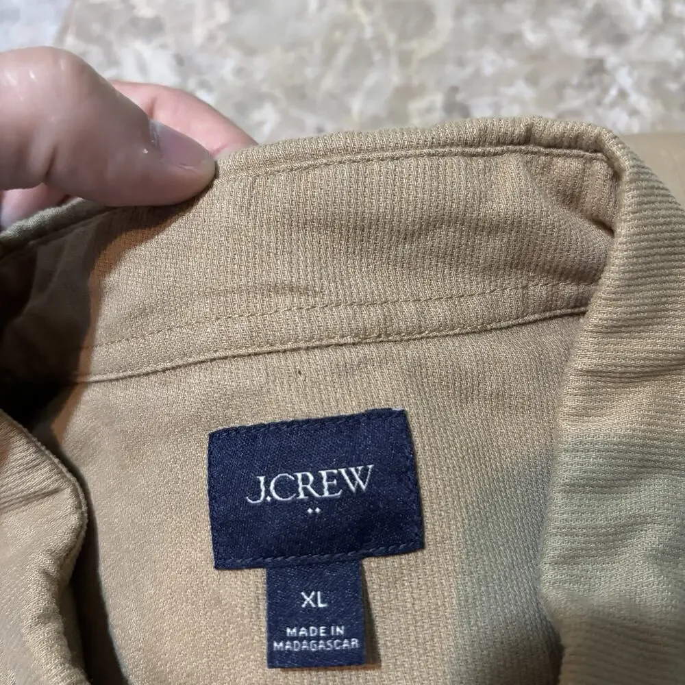 J Crew Shirt Mens XL Khaki Brown Pinwale Corduroy Long Sleeve Button Preppy